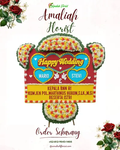 Karangan Papan Bunga Pernikahan di Bumi Raya